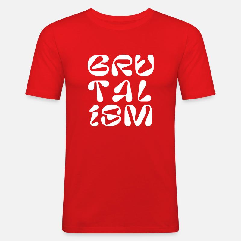Brutalismus-Logodesign - Männer Slim Fit T-Shirt - Rot