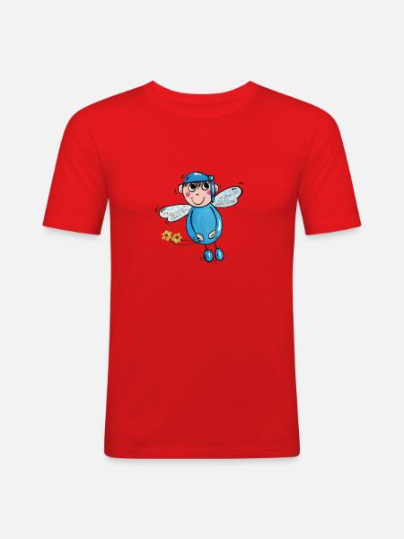 Schutzengel Leon - Männer Slim Fit T-Shirt - Rot