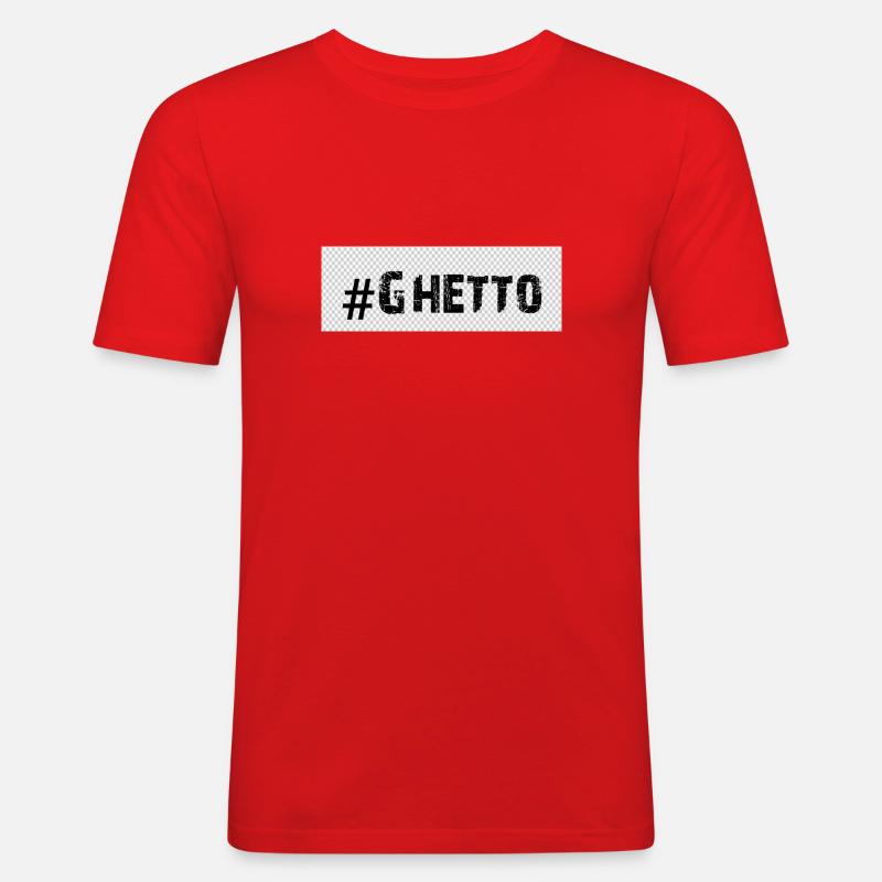 Ghetto - Männer Slim Fit T-Shirt - Rot