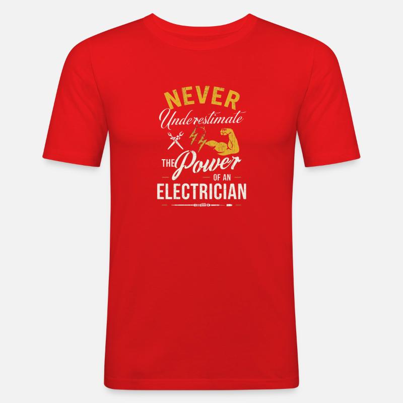 Die Leistung eines Elektrikers - Männer Slim Fit T-Shirt - Rot