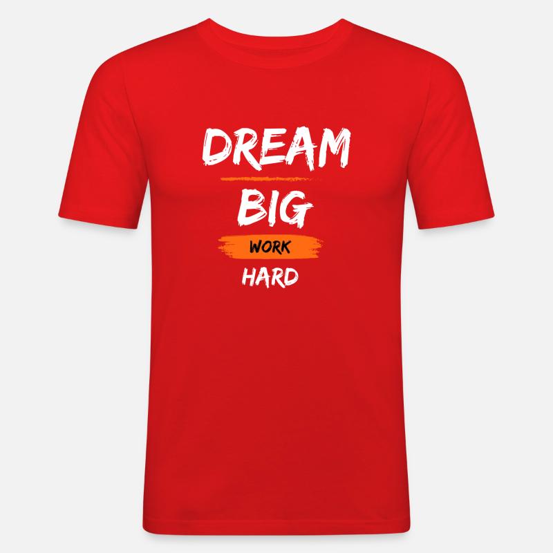 work hard - Männer Slim Fit T-Shirt - Rot