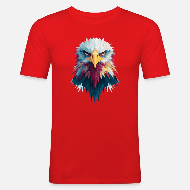 Impressive eagle piercing gaze - Men's Slim Fit T-Shirt - red