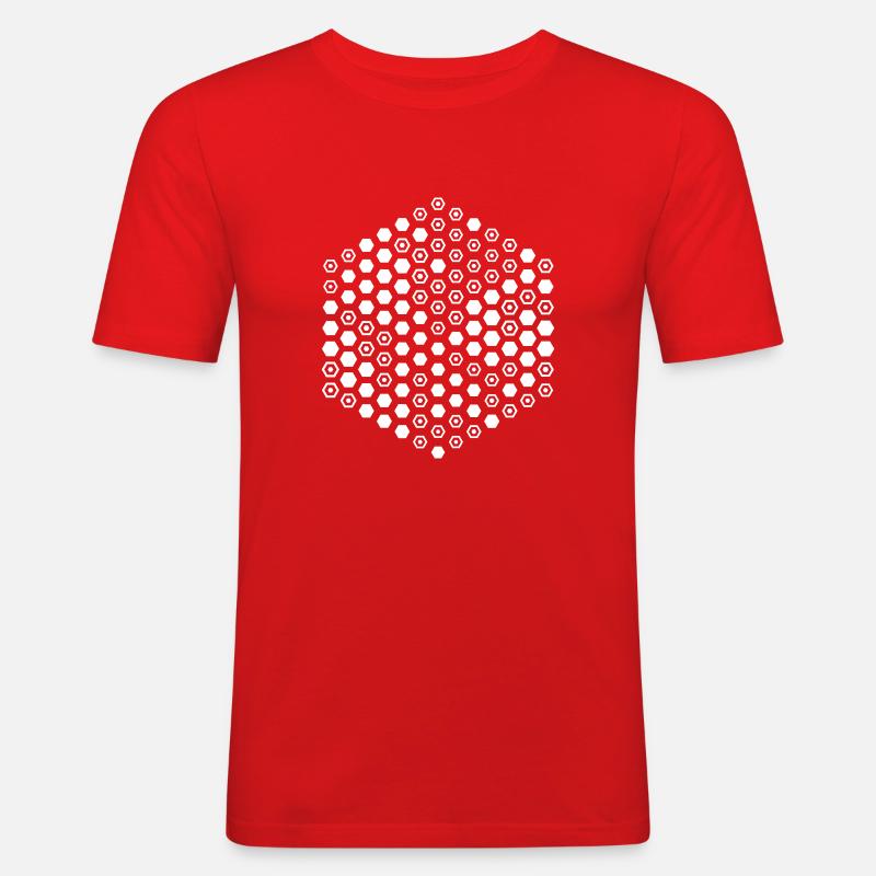 Hexa Hex C2 - Männer Slim Fit T-Shirt - Rot