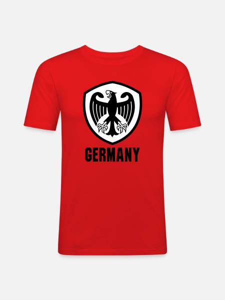 Bundesadler Wappen Germany - Männer Slim Fit T-Shirt - Rot