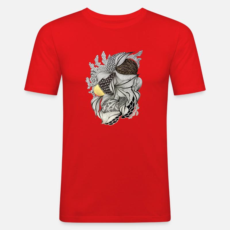 Leaf Fabric Feather Light Pattern - Men's Slim Fit T-Shirt - red