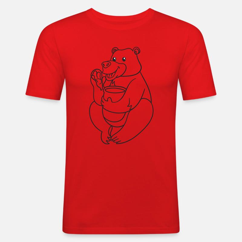 Bär, Bären, Honig, Geschenk, Geschenkidee - Männer Slim Fit T-Shirt - Rot