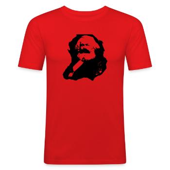 Karl Marx - T-shirt près du corps Homme - rouge - Devant - Jaron (178cm)