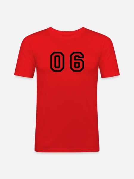 number - 06 - zero six - Men's Slim Fit T-Shirt - red