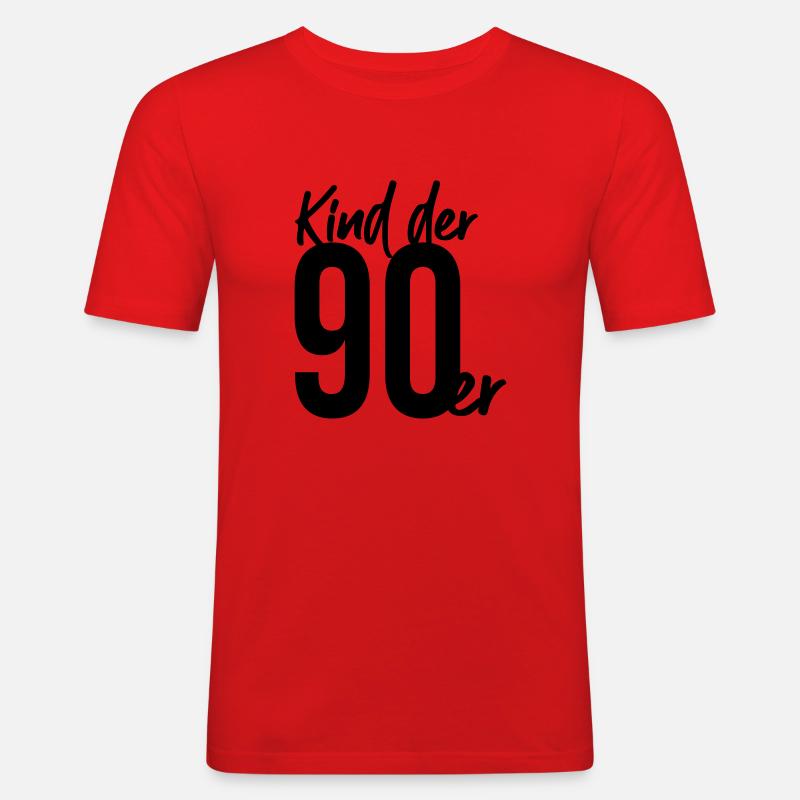 Kind der 90er - Männer Slim Fit T-Shirt - Rot