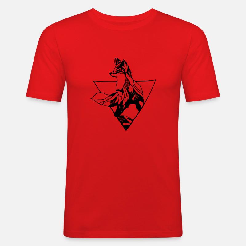 Fuchs - Männer Slim Fit T-Shirt - Rot