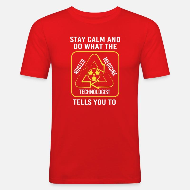 Radiologie Nuklear Atom Nuklearmedizin - Männer Slim Fit T-Shirt - Rot