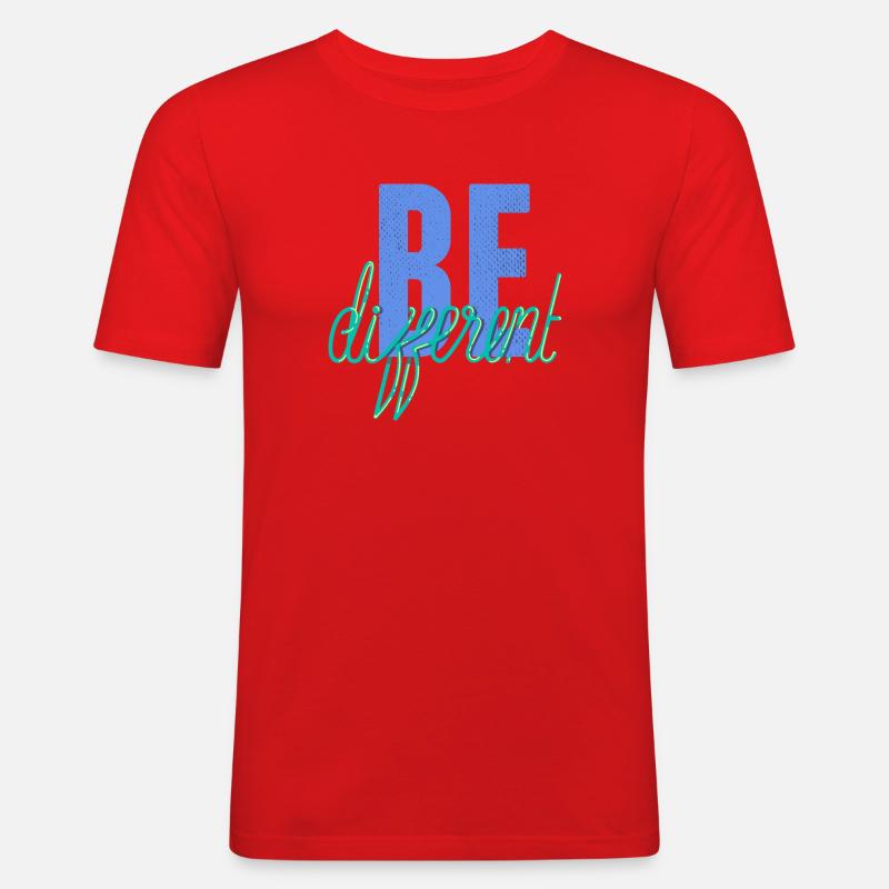 Be different- Sei anders! - Männer Slim Fit T-Shirt - Rot