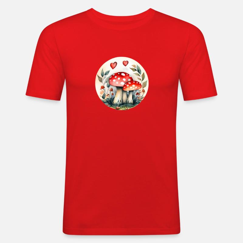 Magic mushrooms and toadstools - mushrooms - Men's Slim Fit T-Shirt - red