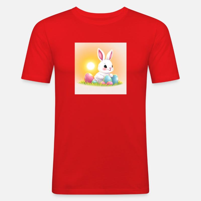 Fluff & Eggstravaganz - Männer Slim Fit T-Shirt - Rot