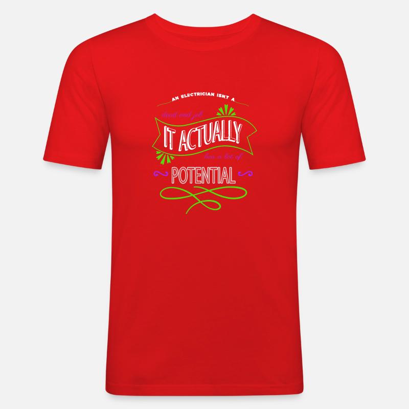 happy bday electrical engineering - Männer Slim Fit T-Shirt - Rot