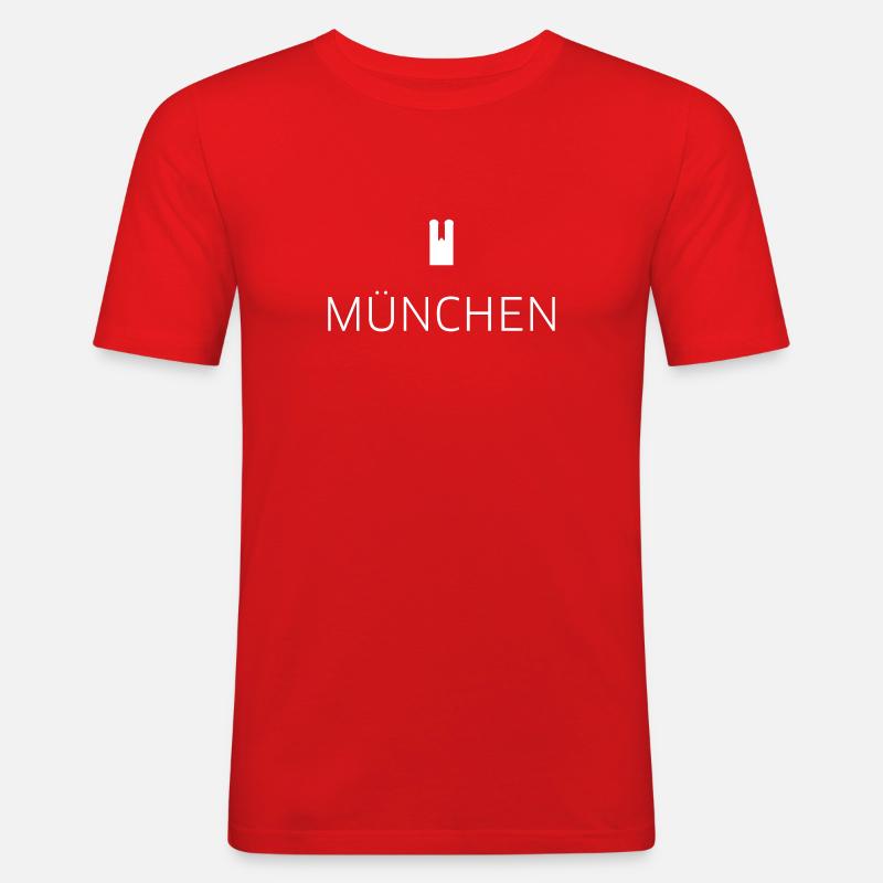 München - Männer Slim Fit T-Shirt - Rot