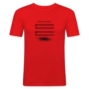 Sound Of Silence - Männer Slim Fit T-Shirt - Rot - Vorne - Jaron (178cm)