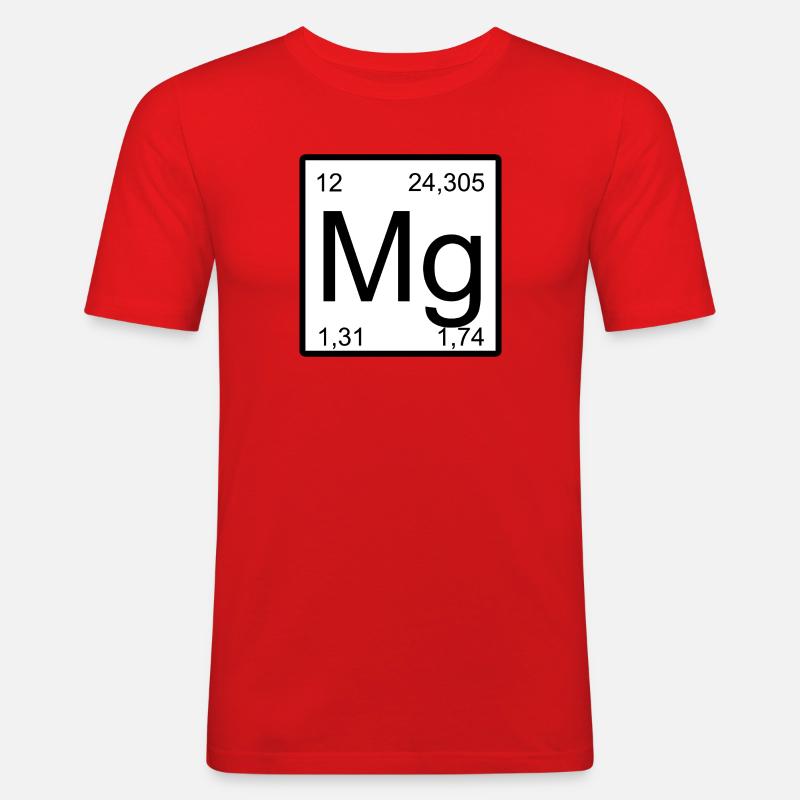 Magnesium Element Design Tee - Männer Slim Fit T-Shirt - Rot