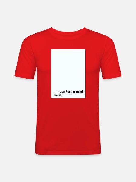 Rest AI - Men's Slim Fit T-Shirt - red