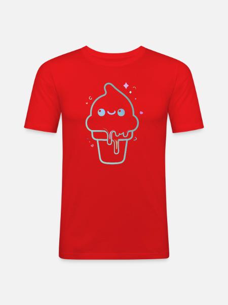 Glace kawaii pastel scintillante - Men's Slim Fit T-Shirt - red