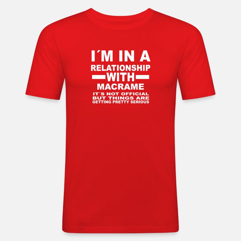 relationship with MACRAME - Männer Slim Fit T-Shirt - Rot