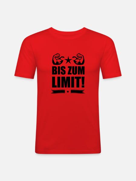 bis zum limit muskeln - Männer Slim Fit T-Shirt - Rot