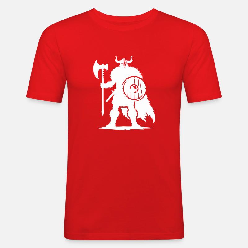 wikinger warrior - Männer Slim Fit T-Shirt - Rot