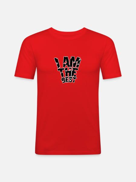 I am the best - Men's Slim Fit T-Shirt - red