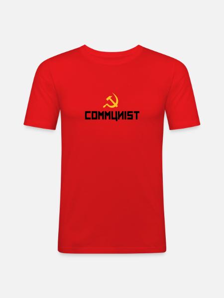 Communist with hammer and sickle - Men's Slim Fit T-Shirt - red