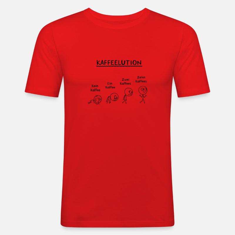 Die Kaffeelution - Männer Slim Fit T-Shirt - Rot