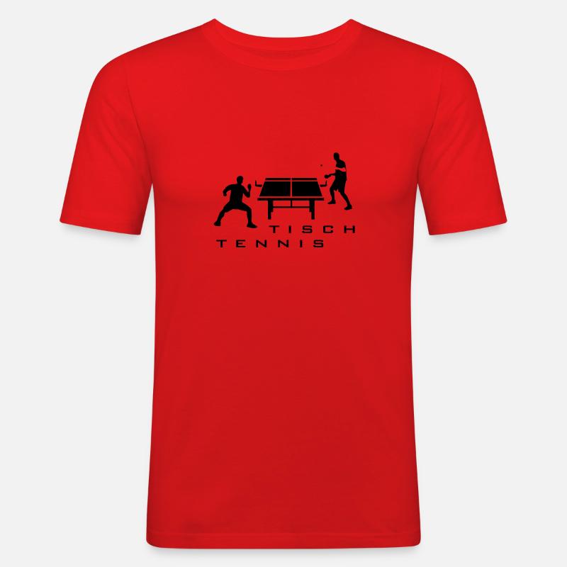 table_tennis_052012_h_1c - Männer Slim Fit T-Shirt - Rot