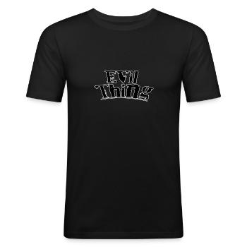 Evil thing - Männer Slim Fit T-Shirt - Schwarz - Vorne - Nik (191cm)