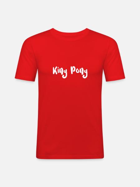 King Pong - Ping Pong - Männer Slim Fit T-Shirt - Rot