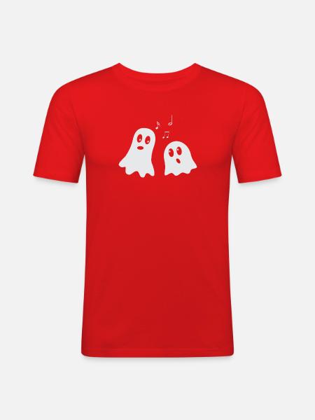 Halloween Geist - Männer Slim Fit T-Shirt - Rot