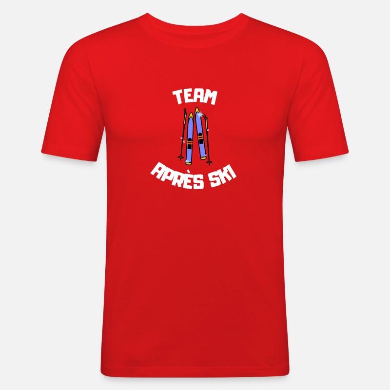 Team Apres Ski - Männer Slim Fit T-Shirt - Rot