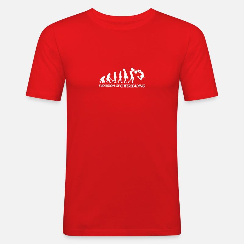 Evolution der Cheerleader, perfektes Geschenk - Männer Slim Fit T-Shirt - Rot