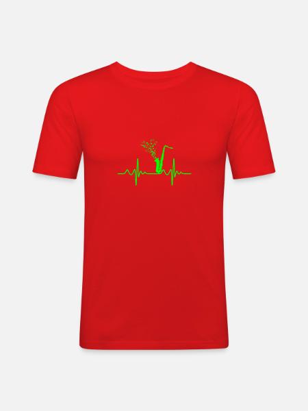 saxophone - Men's Slim Fit T-Shirt - red