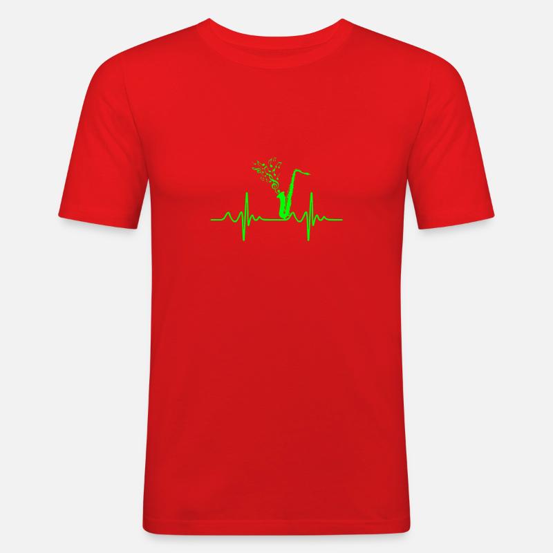 Saxophon - Männer Slim Fit T-Shirt - Rot