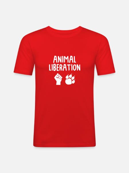 Dierenbevrijding Dieren Vrijheid Dierenrechtenbescherming - Mannen slim fit T-shirt - rood