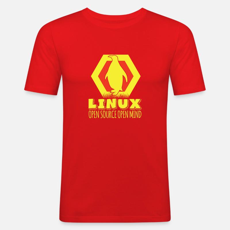 Linux Open Source Open Mind - Männer Slim Fit T-Shirt - Rot