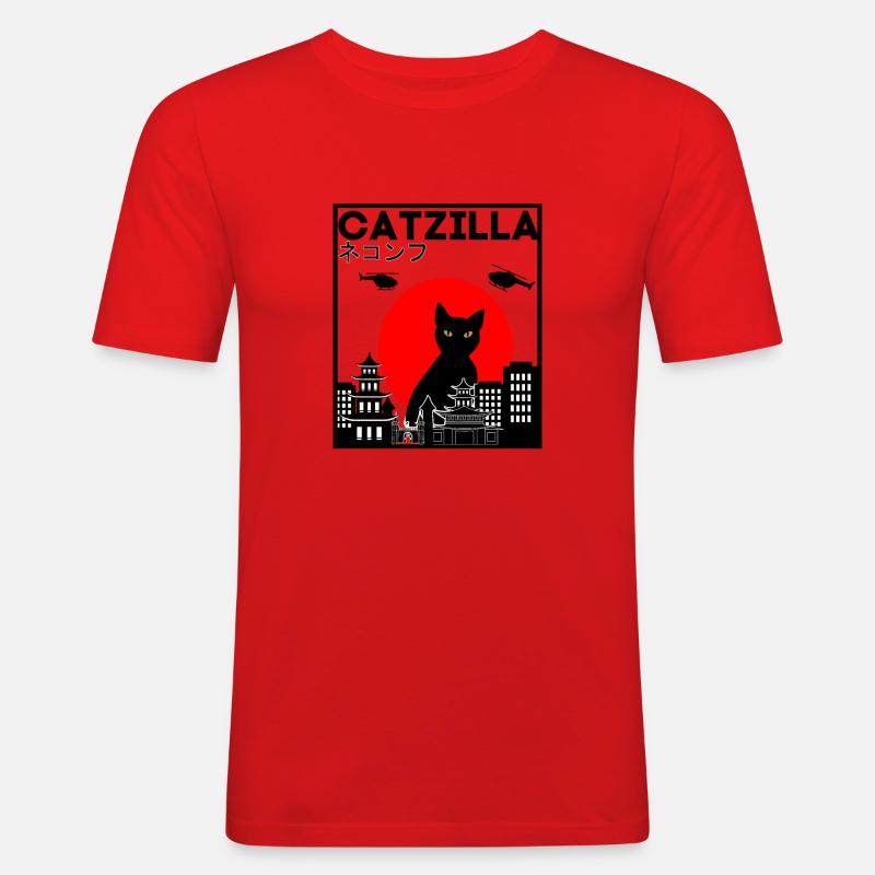 CATZILLA · - Maglietta aderente da uomo - rosso