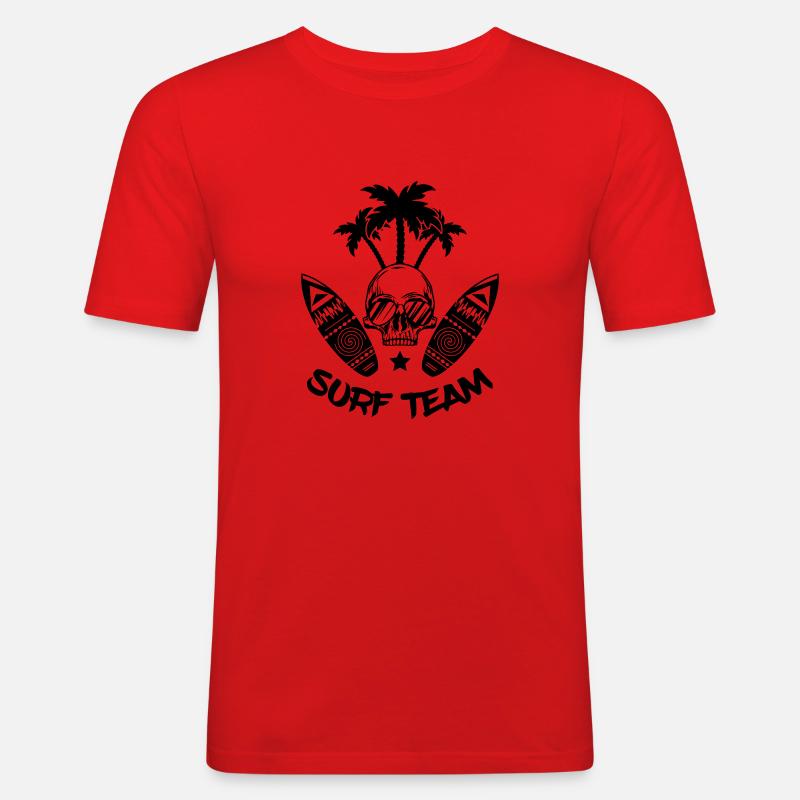 surf team - Männer Slim Fit T-Shirt - Rot