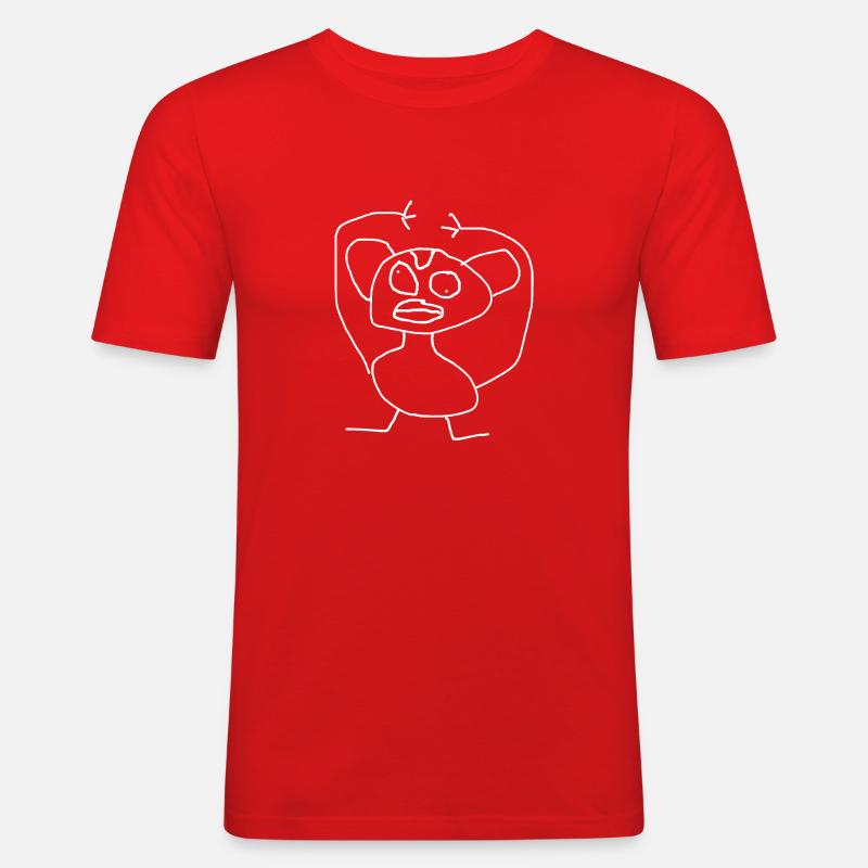 Affe Tier - Männer Slim Fit T-Shirt - Rot
