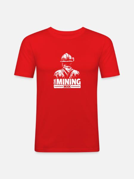 Kohlebergbau Mode - Minenarbeiter Geschenk - Männer Slim Fit T-Shirt - Rot