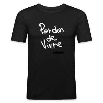 FORGIVENESS FOR LIVING - Men's Slim Fit T-Shirt - black - Front - Nik (191cm)