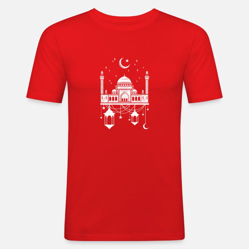 Moschee mit Halbmond - Männer Slim Fit T-Shirt - Rot