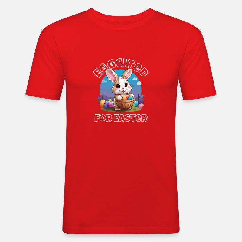 Eggcited for Easter - Men's Slim Fit T-Shirt - red