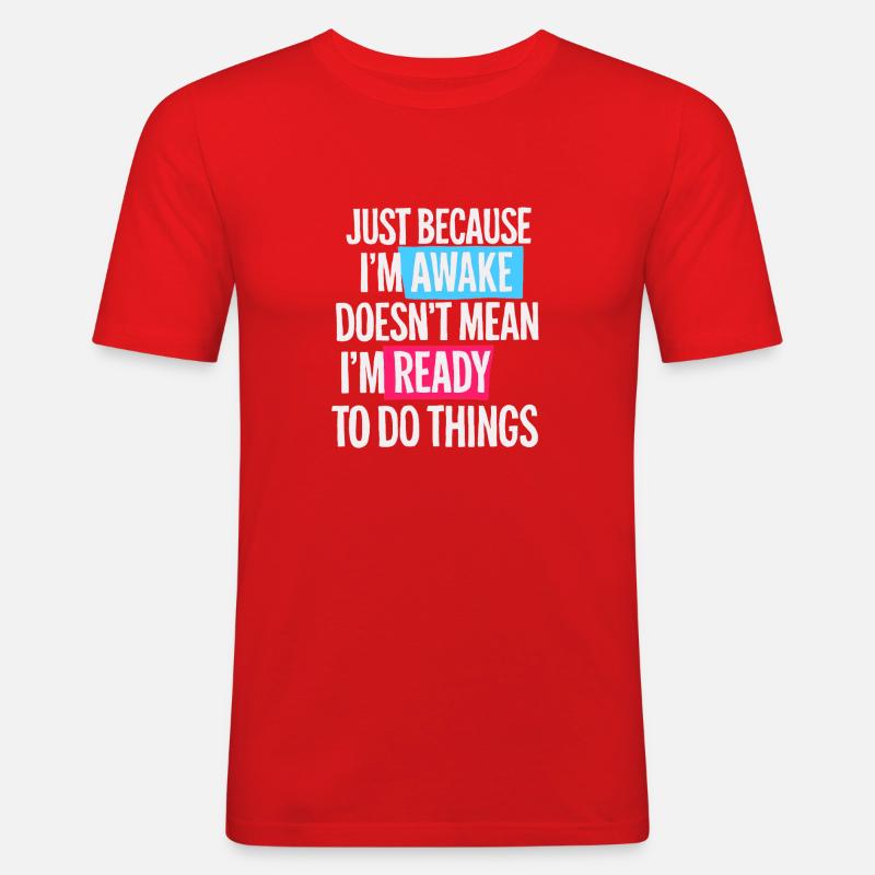 Faulenzer Lustiger Spruch Geschenk Idee - Männer Slim Fit T-Shirt - Rot