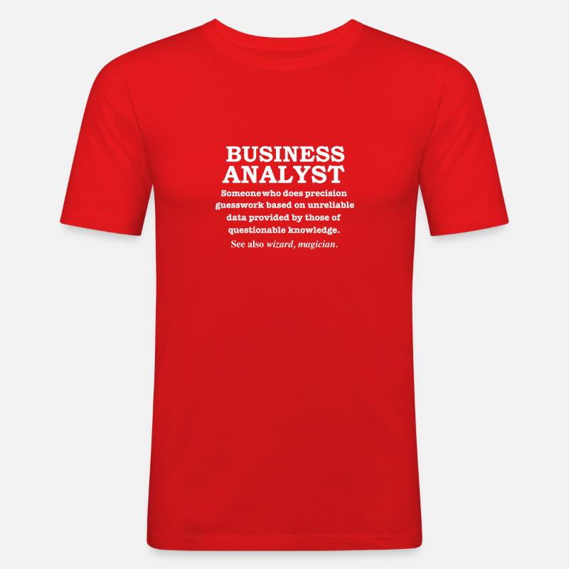 Business-Analyst-Magier-Definitions-Absolvent - Männer Slim Fit T-Shirt - Rot