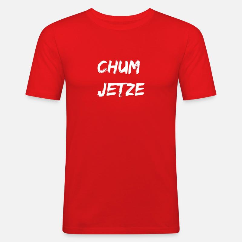 Schweiz Schweizerdeutsch Schweizer Spruch Geschenk - Männer Slim Fit T-Shirt - Rot